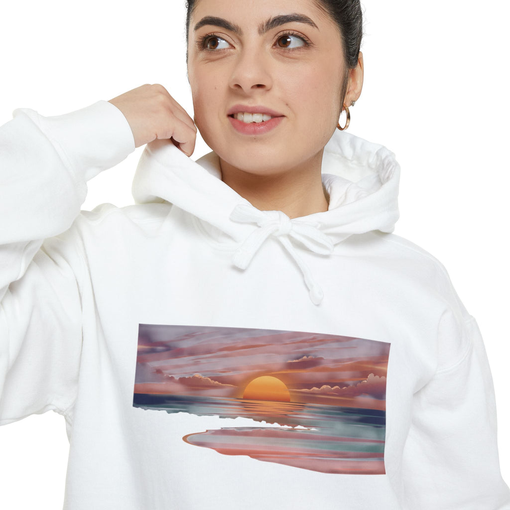 Sunset Beach Hoodie — Watercolor Ocean Sunset Hoodie